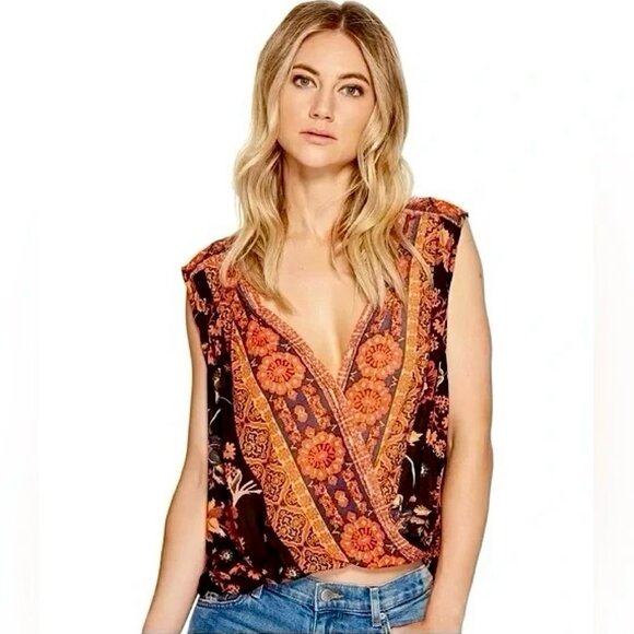 Free People Tops - Free People Havana Sleeveless Surplice Top